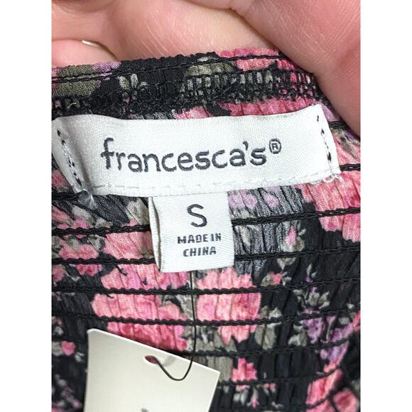 Francesca's Floral Sweetheart Tiered Dress S Cottagecore Milkmaid Romantic NWT - Picture 8 of 13